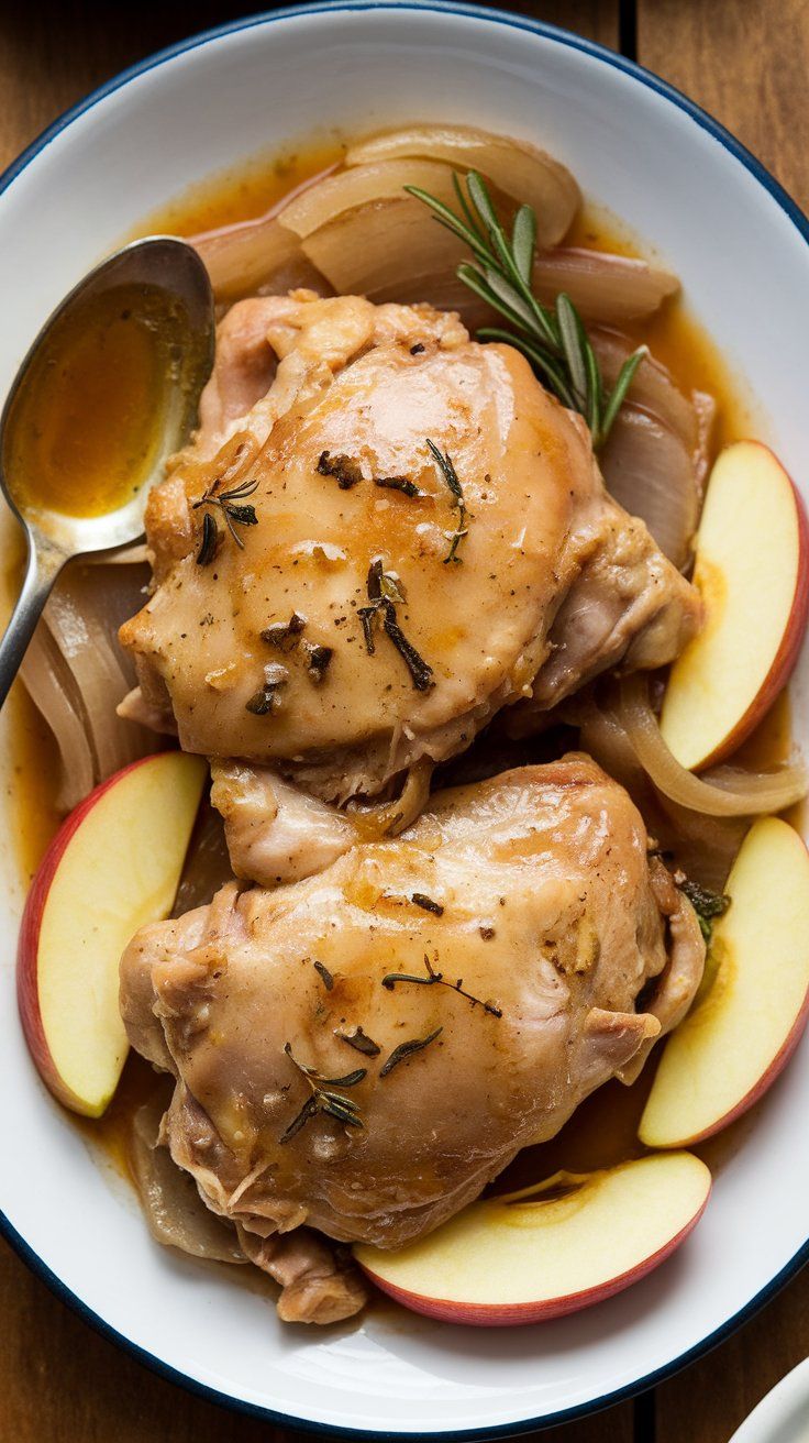 Crockpot Apple Cider Chicken Thighs