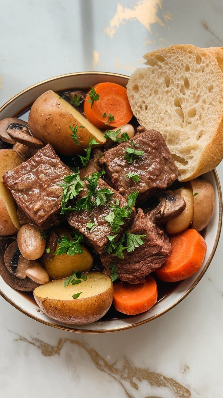 Cozy Slow Cooker Beef Bourguignon