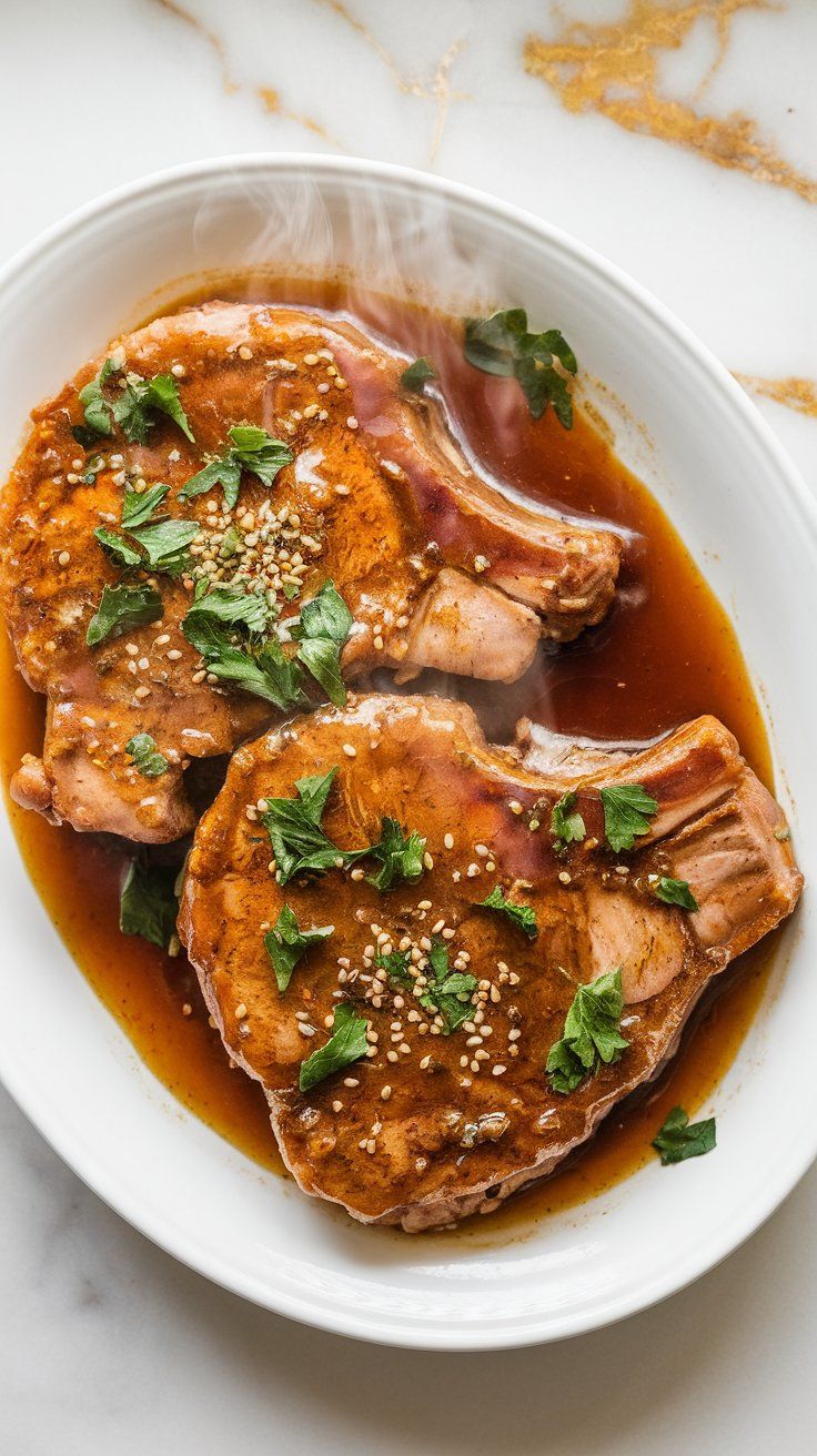 Slow Cooker Honey Garlic Pork Chops