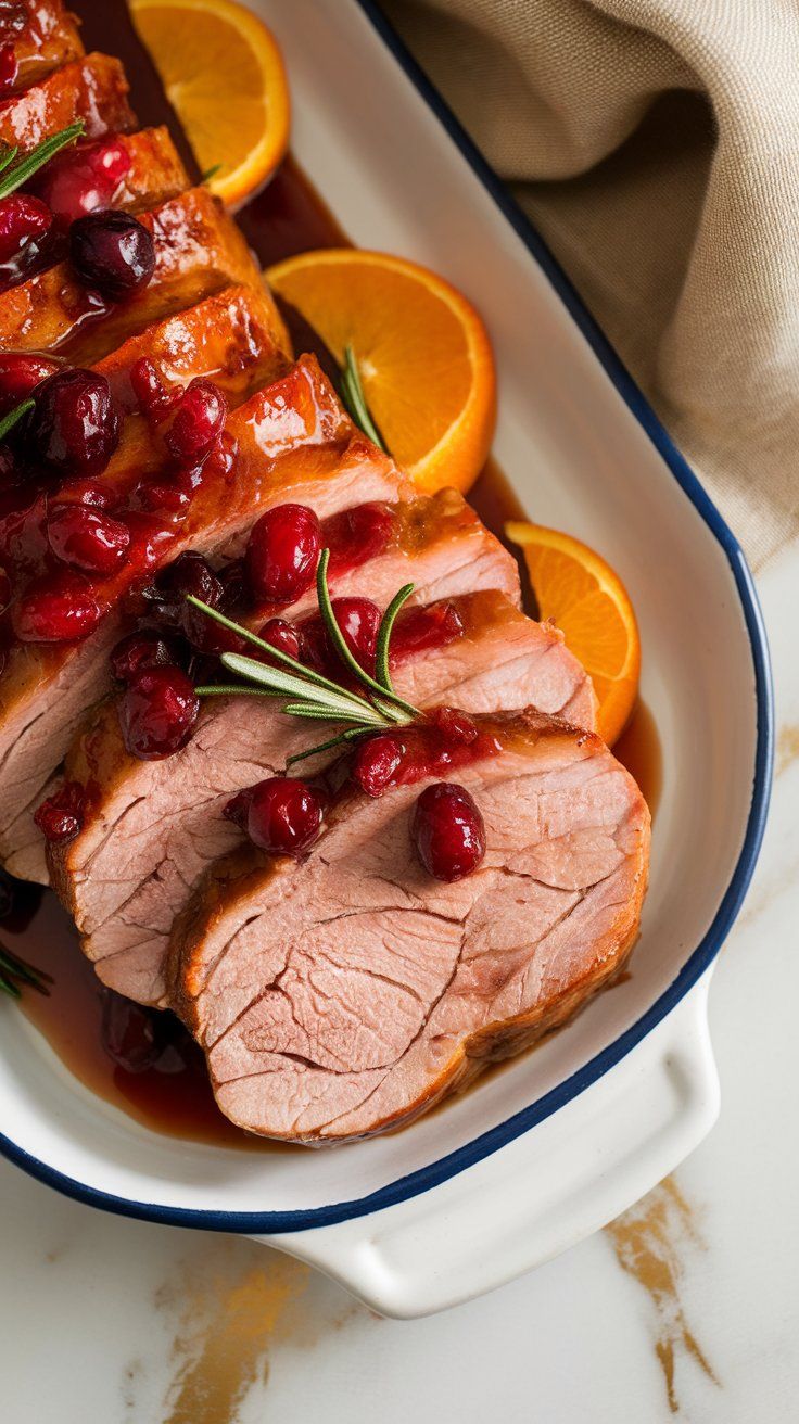 Crockpot Cranberry Orange Pork Loin