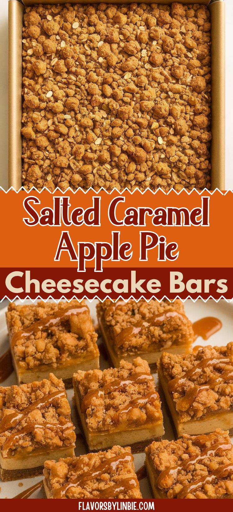 Salted Caramel Apple Pie Cheesecake Bars