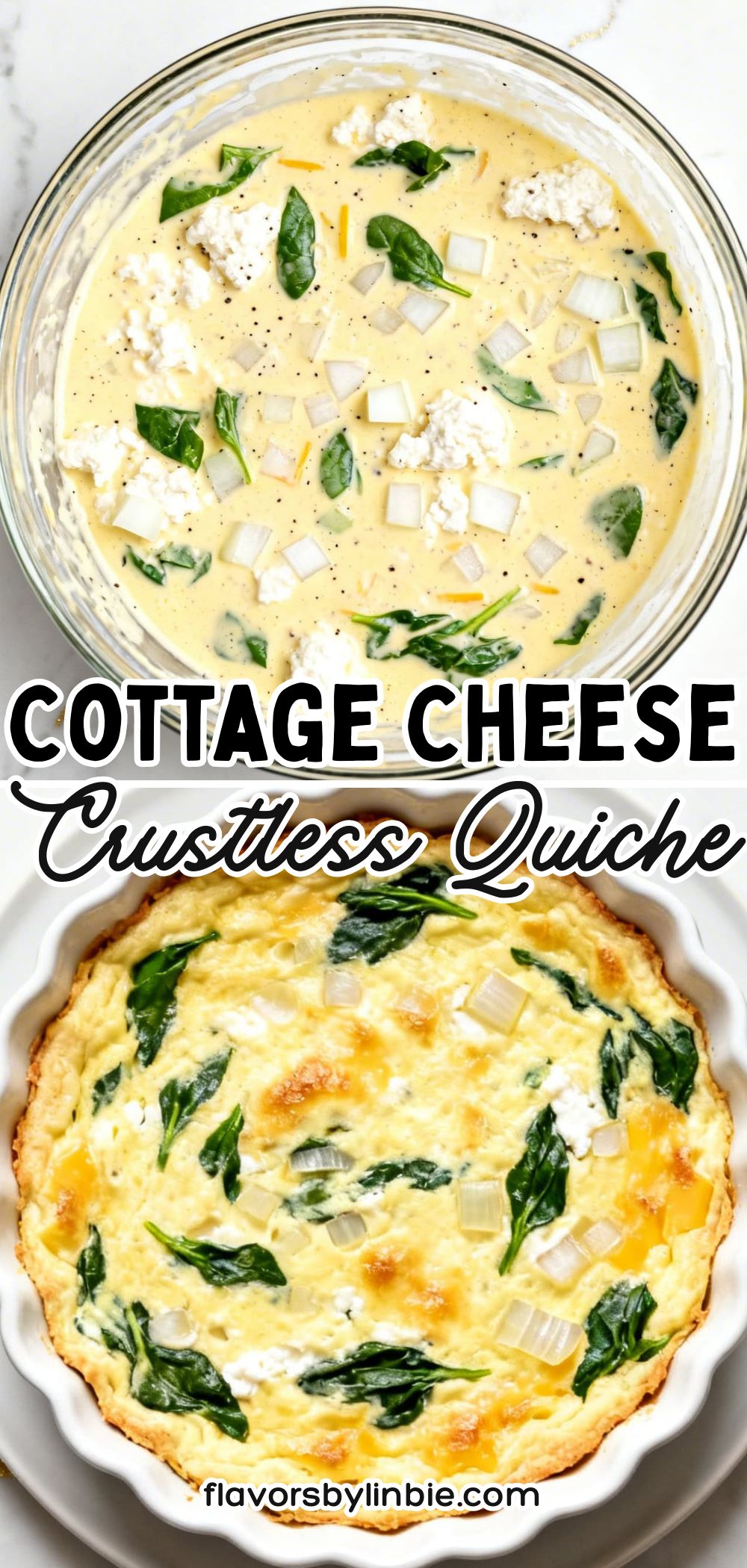 High Protein Cottage Cheese Crustless Quiche
