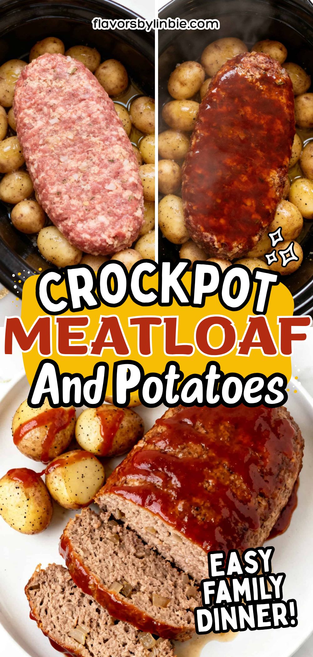 Easy Crockpot Meatloaf and Potatoes