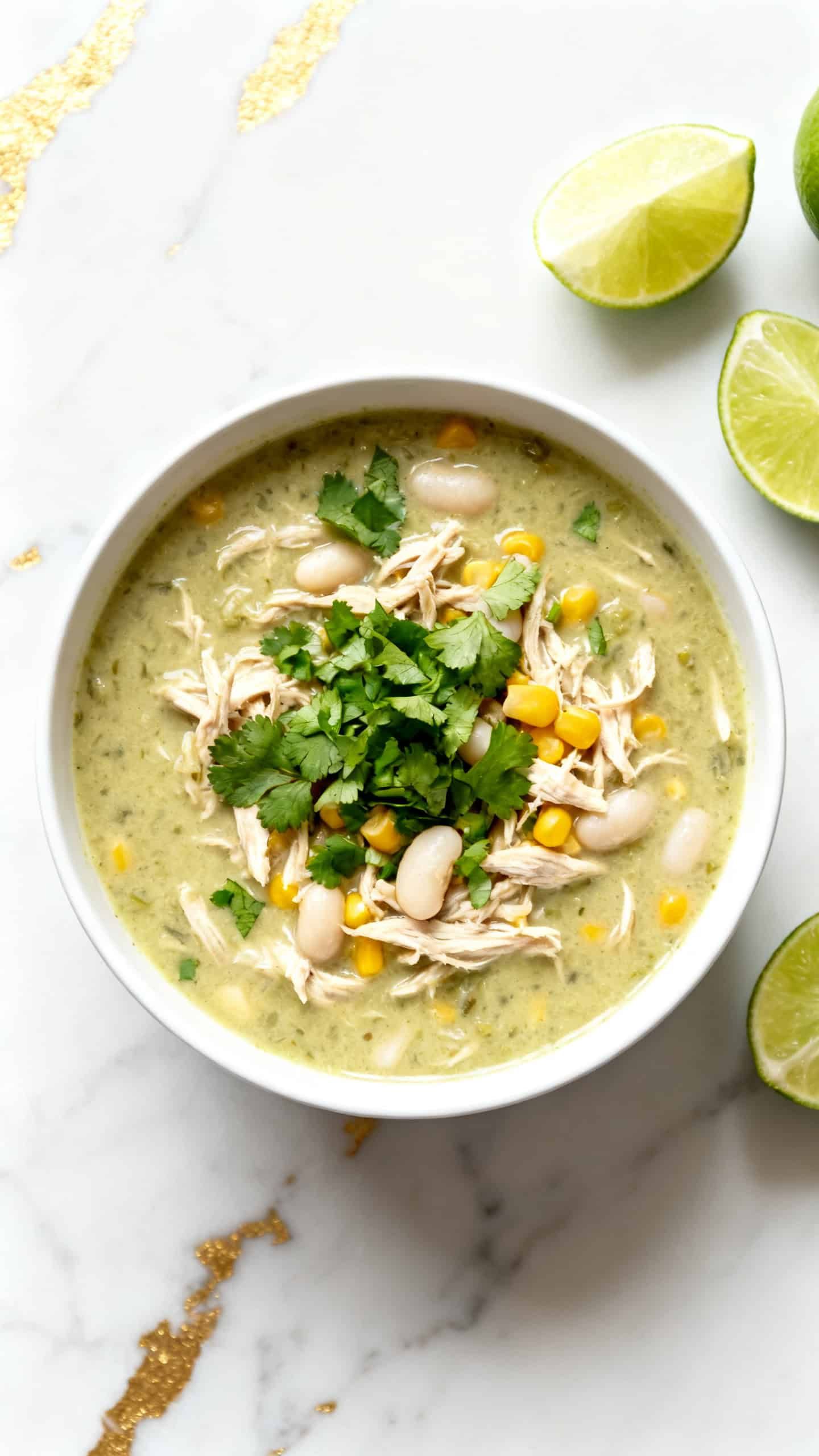 Crockpot Salsa Verde Chicken Soup