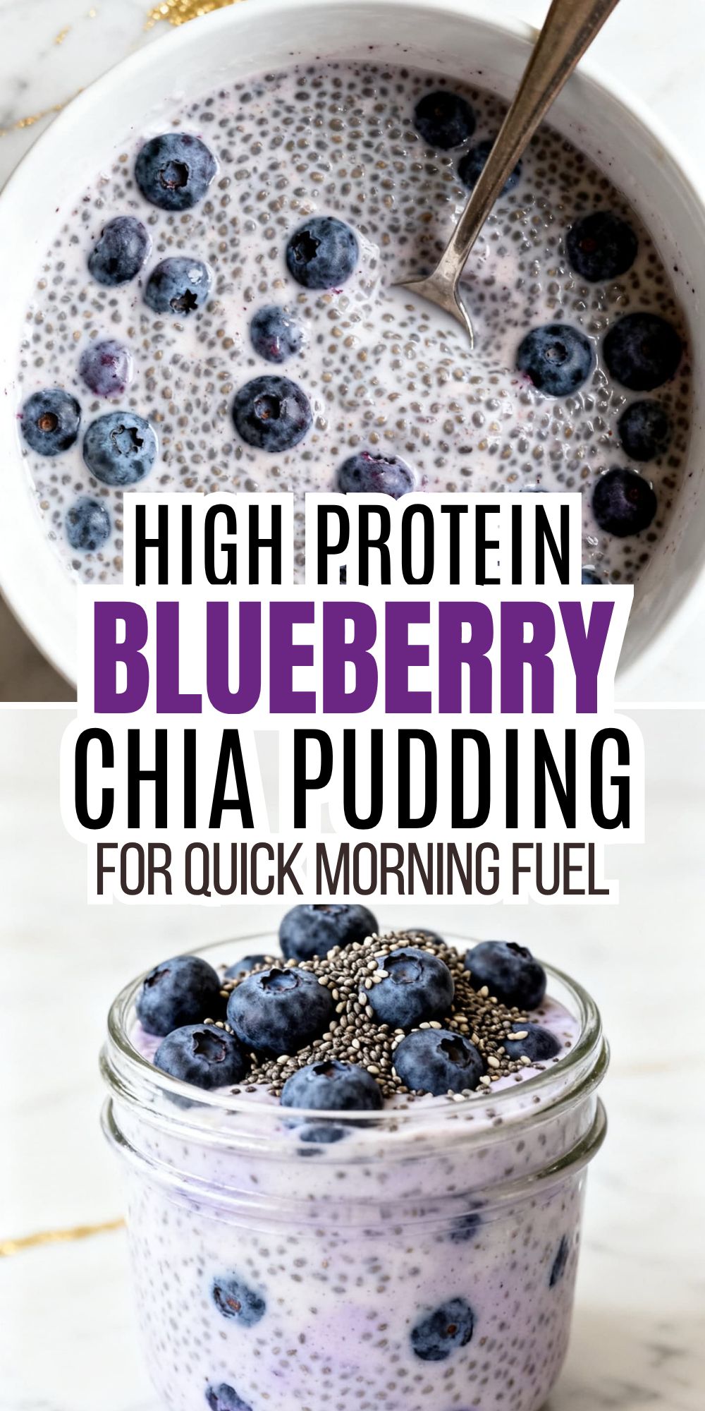 High Protein Blueberry Chia Pudding