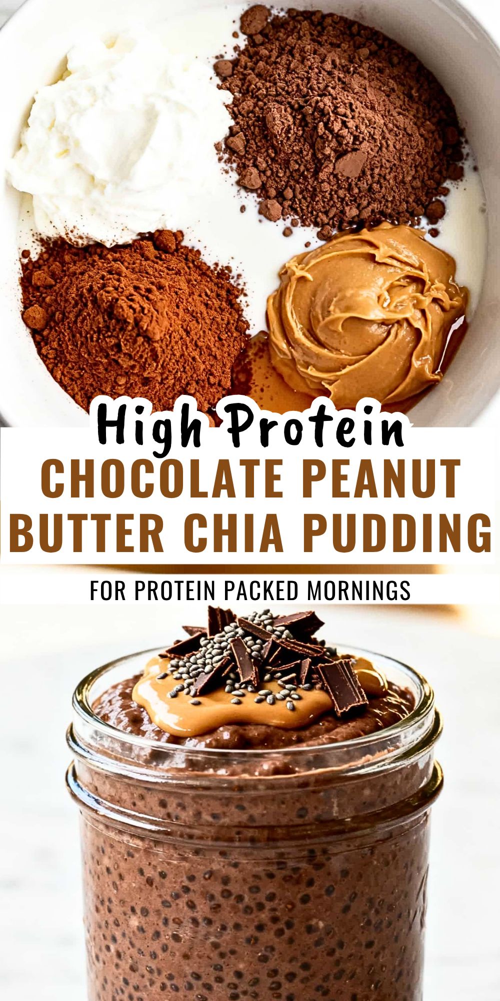 High Protein Chocolate Peanut Butter Chia Pudding