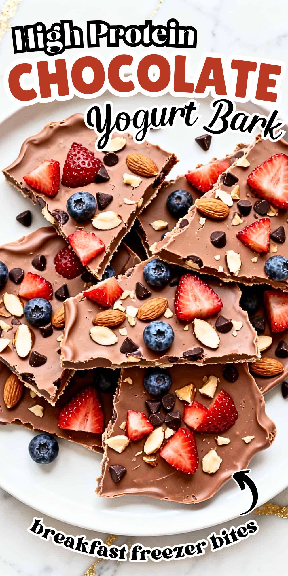 High Protein Chocolate Yogurt Bark