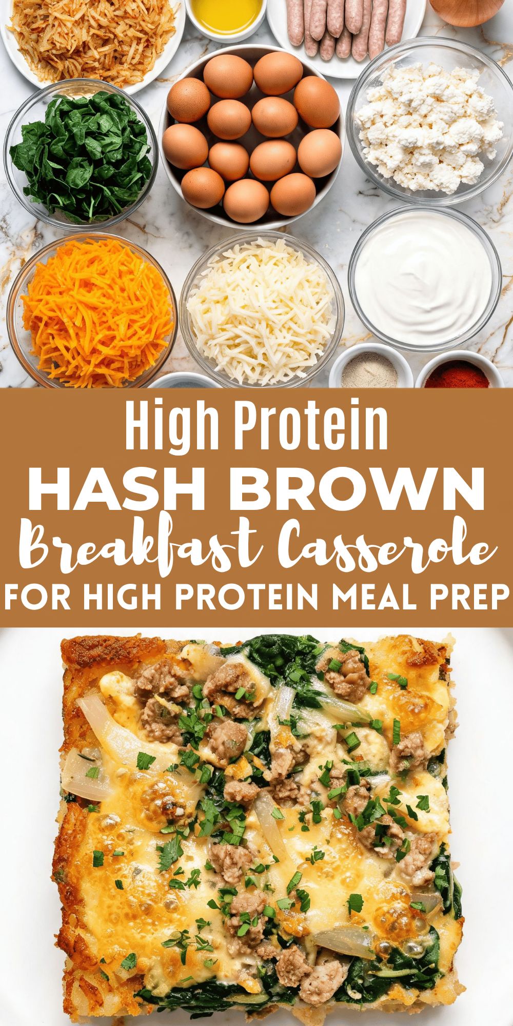 High Protein Hash Brown Breakfast Casserole