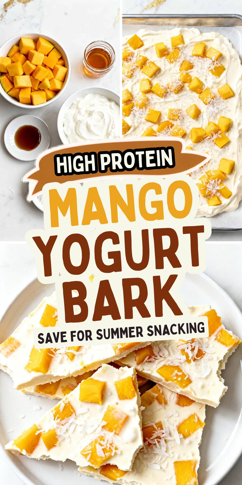 High Protein Mango Yogurt Bark