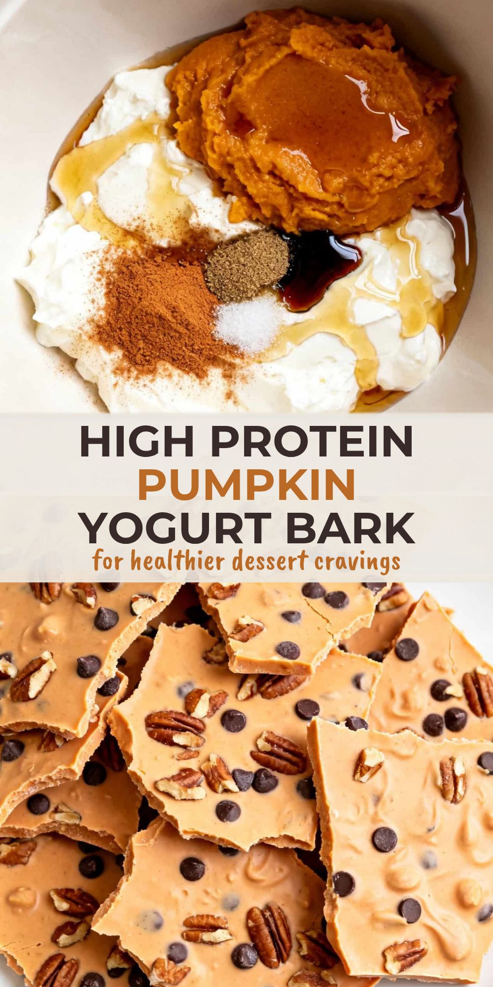 High Protein Pumpkin Yogurt Bark