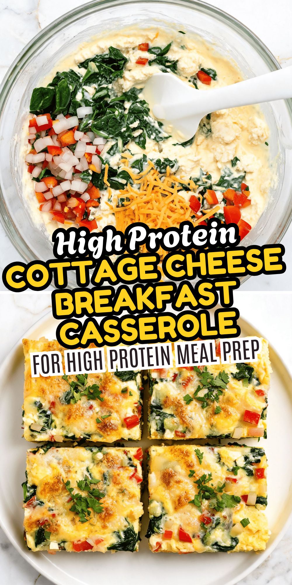 High Protein Cottage Cheese Breakfast Casserole