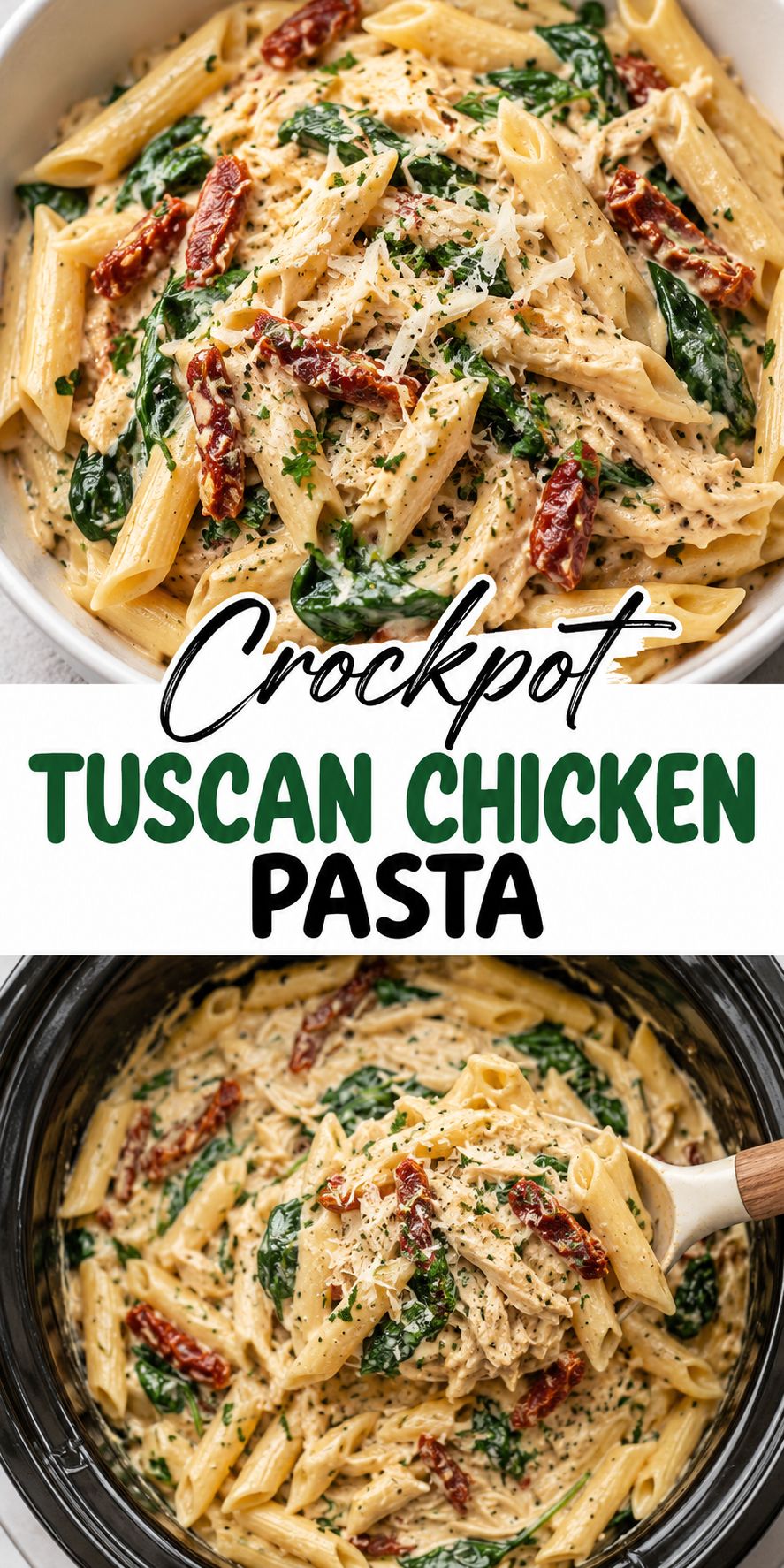 Crockpot Tuscan Chicken Pasta