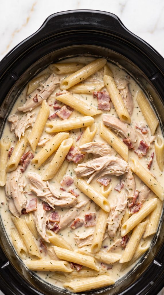 Chicken Bacon Ranch Pasta Crockpot