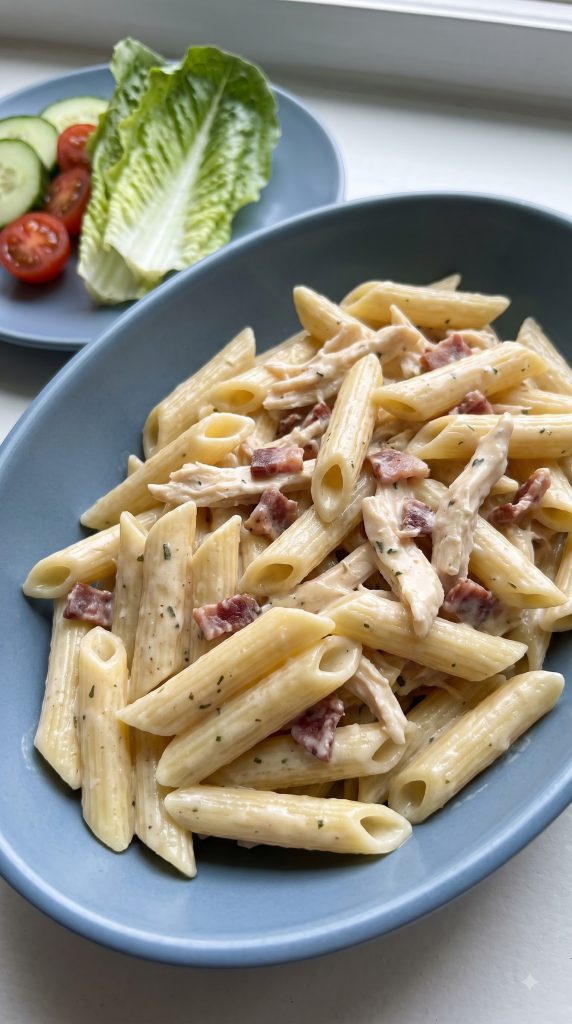 Why this Chicken Bacon Ranch Pasta Crockpot works