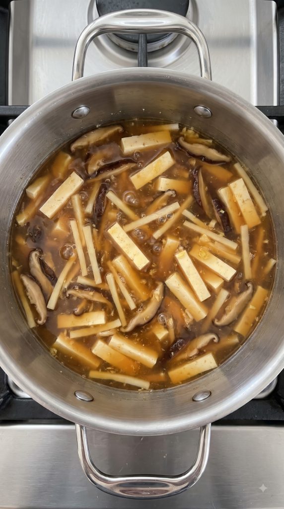 Step 3: Thicken the Broth and Add Tofu