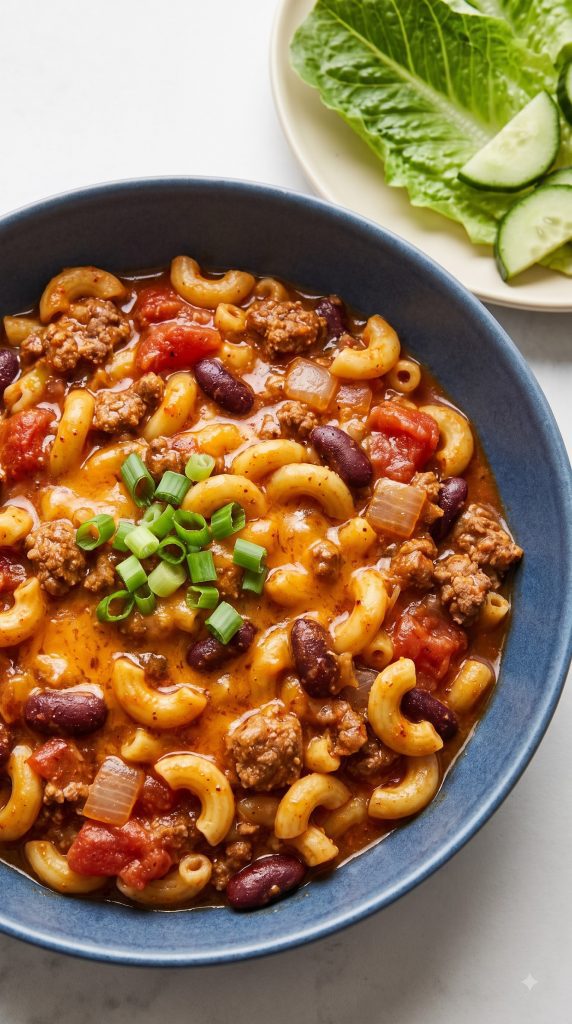 Crock Pot Cheddar Chili Mac
