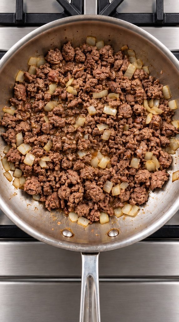 Step 1: Brown the Beef and Onion