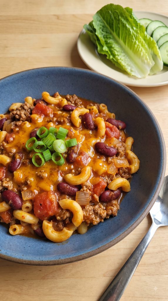 Why this Crock Pot Cheddar Chili Mac works
