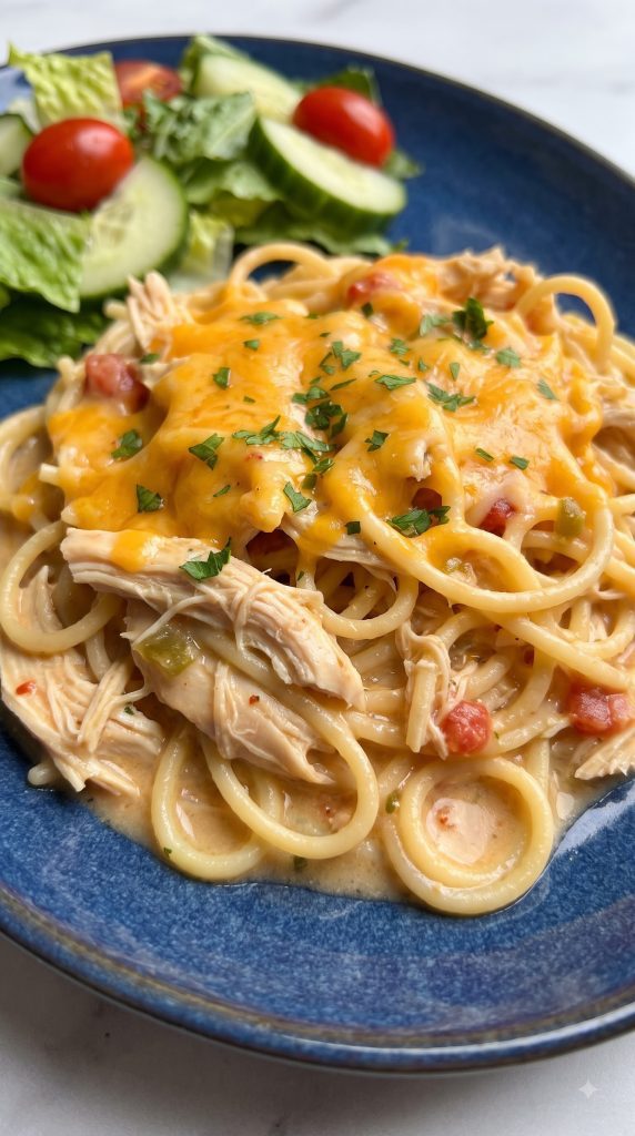 Why this Crockpot Chicken Spaghetti works