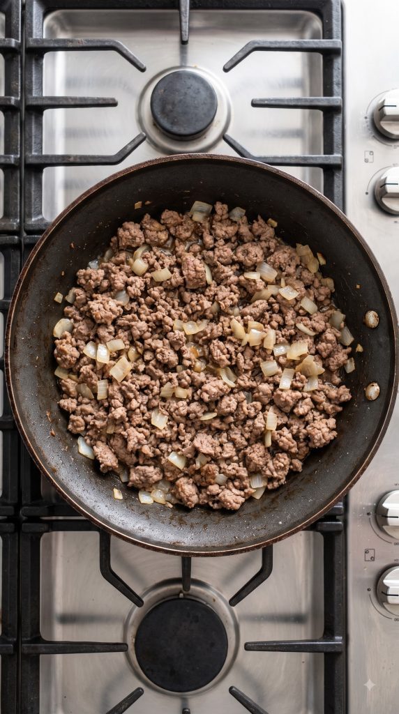 Step 1: Brown the Beef and Onion