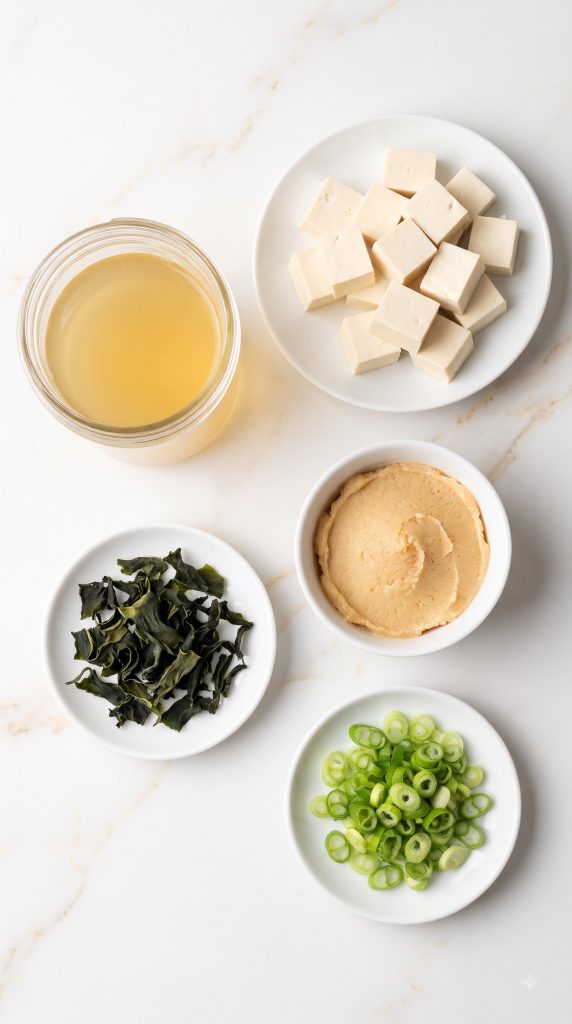 Ingredients for Miso Soup with Tofu