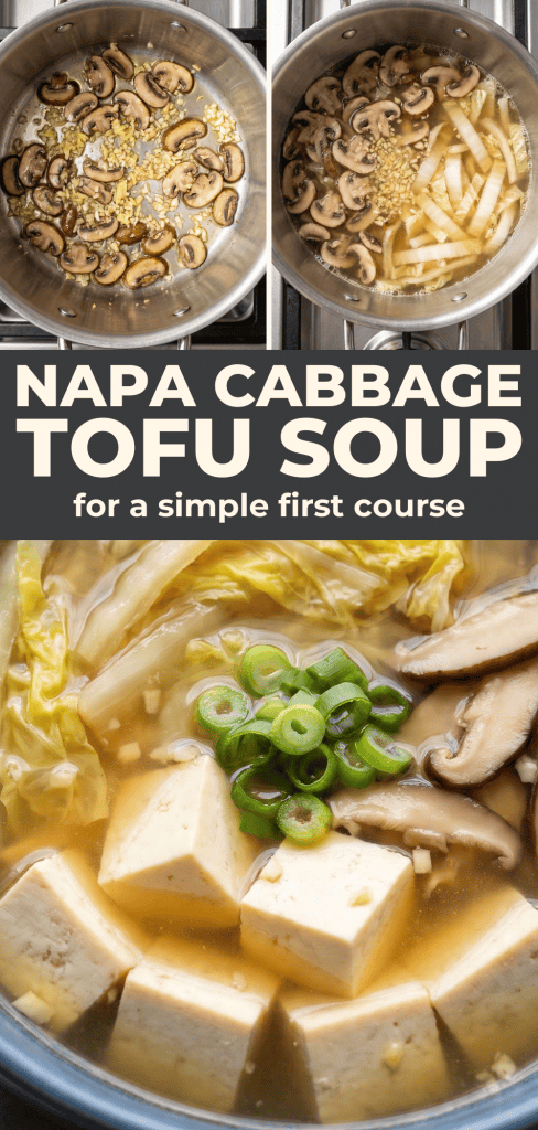 Napa Cabbage Tofu Soup for a simple first course