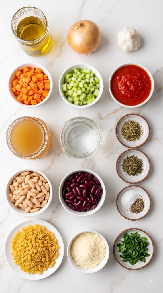 Ingredients for Crockpot Pasta Fagioli
