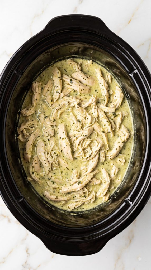 Step 4: Shred and Add the Pesto Sauce