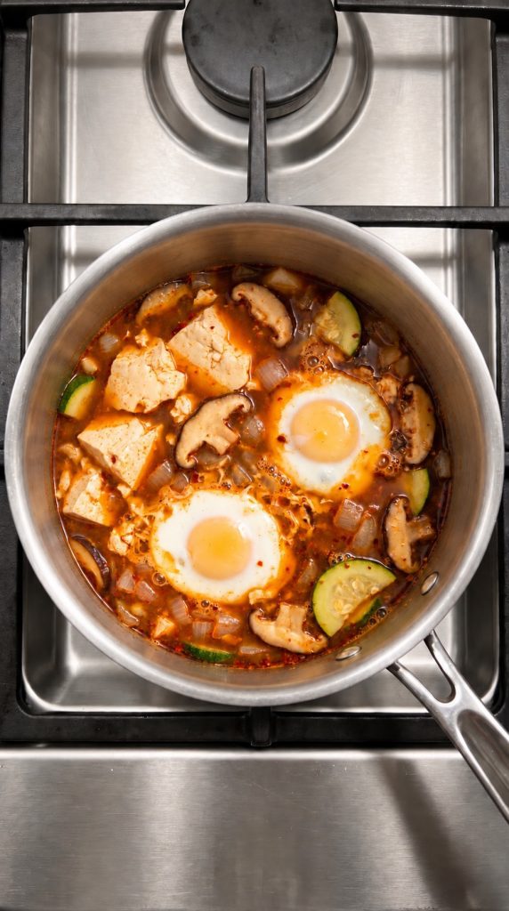 Step 4: Gently Cook the Tofu and Eggs