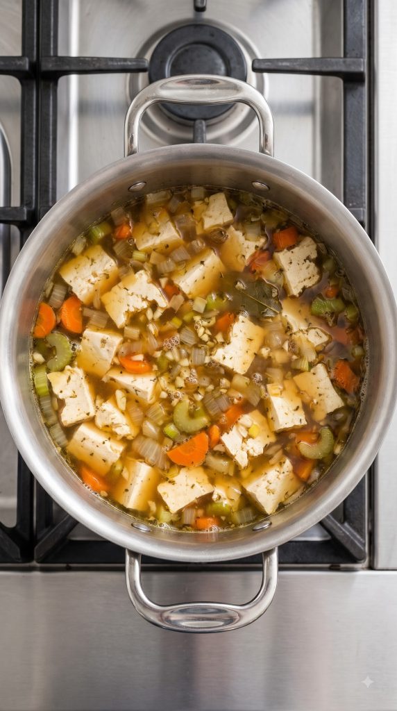 Step 3: Simmer the Tofu in the Broth