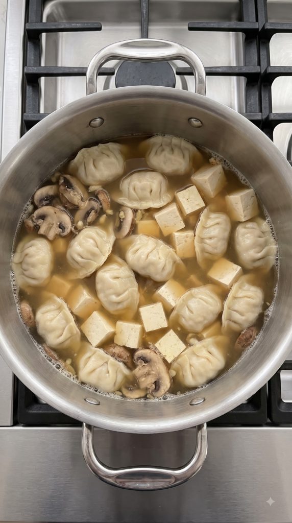 Step 3: Simmer the Dumplings and Tofu